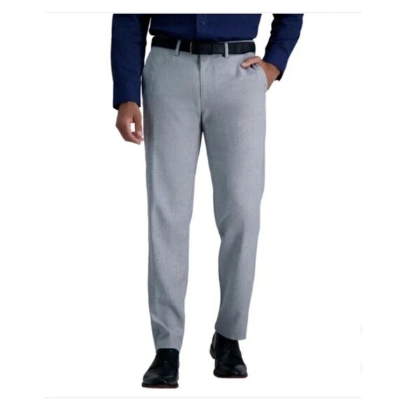 NEW Haggar Men's 30x32 Comfort Performance Dress Pant Straight Fit 4-Way Grey - Picture 1 of 9
